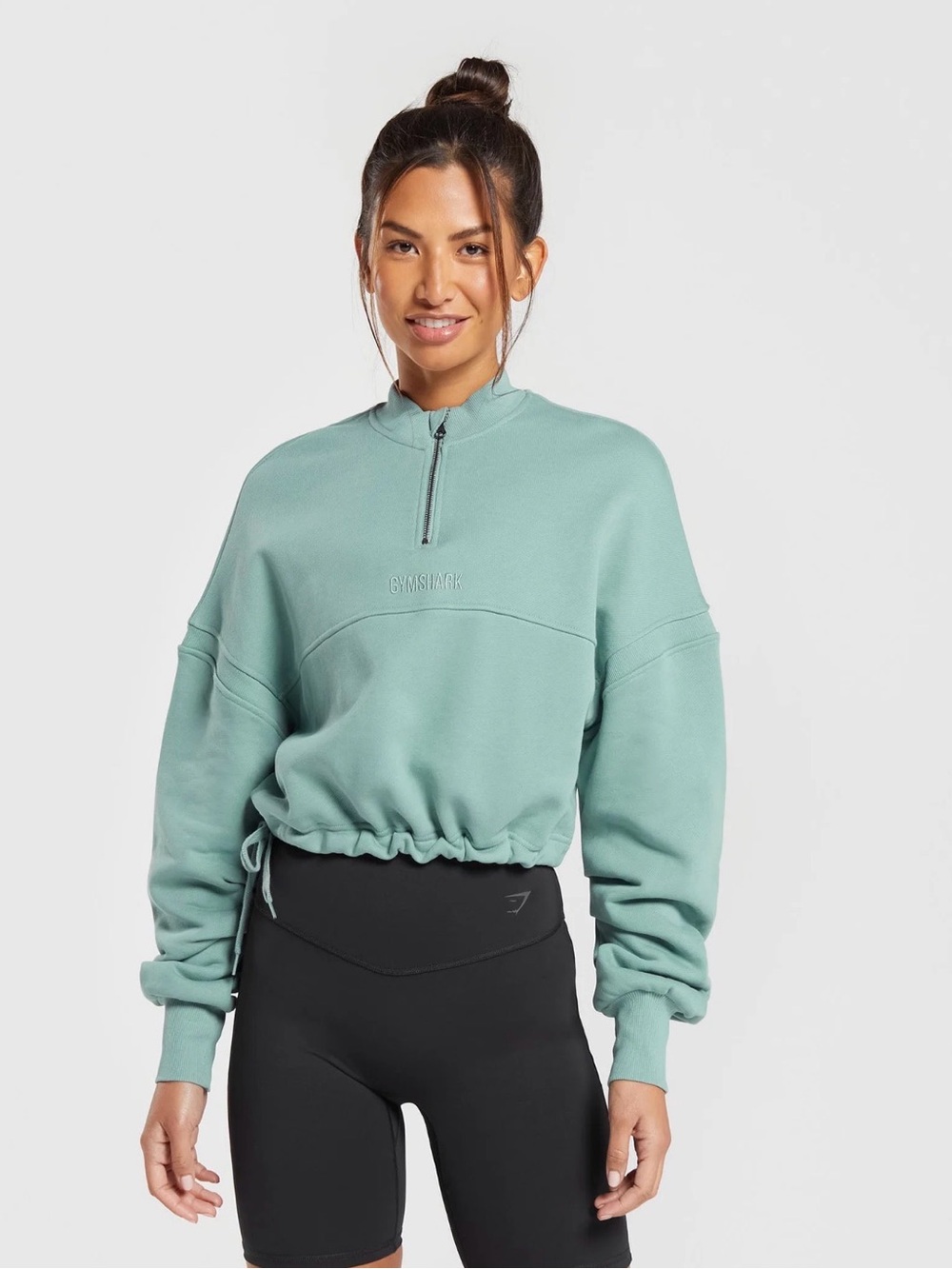Gymshark Heavyweight Loopback Sweat Pullover in Duck Egg Blue, size XXL